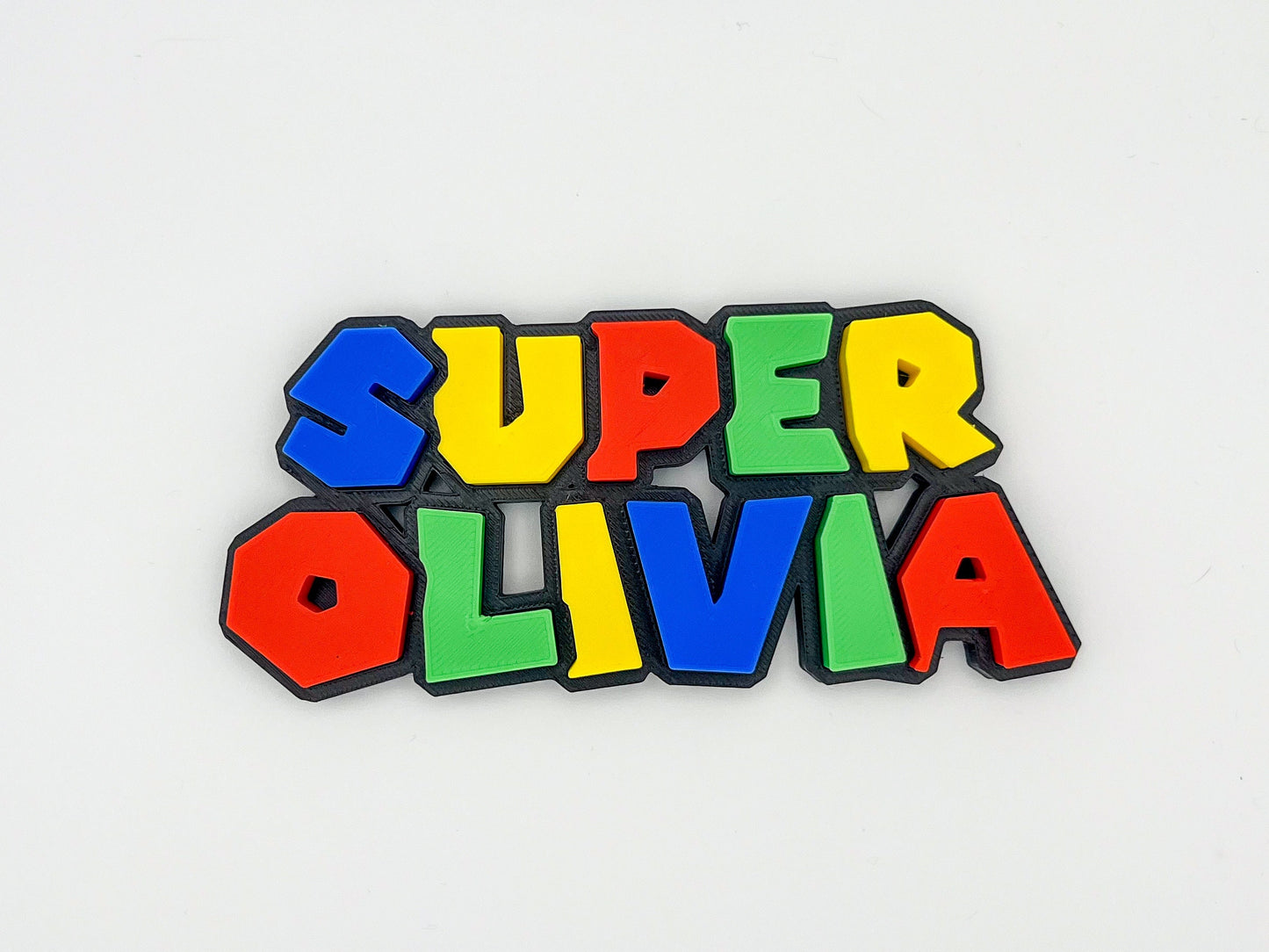 Super Mario Bros Name Sign - Personalised Gaming Gift - Fun Wall Decor - Cake Topper for Kids | Video Game Inspired |