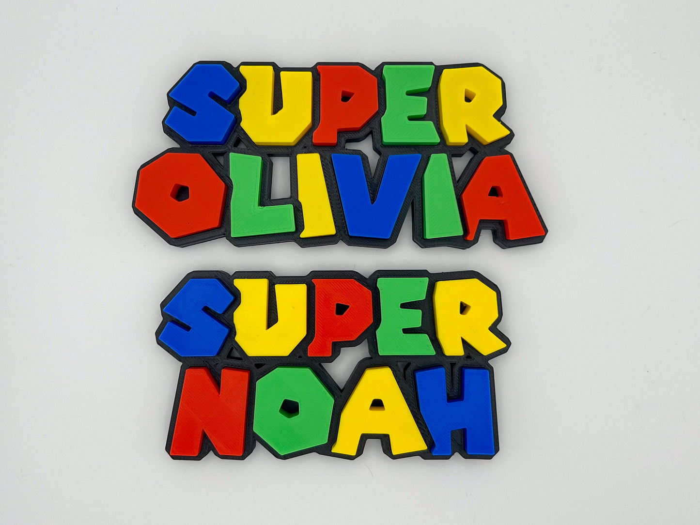 Super Mario Bros Name Sign - Personalised Gaming Gift - Fun Wall Decor - Cake Topper for Kids | Video Game Inspired |